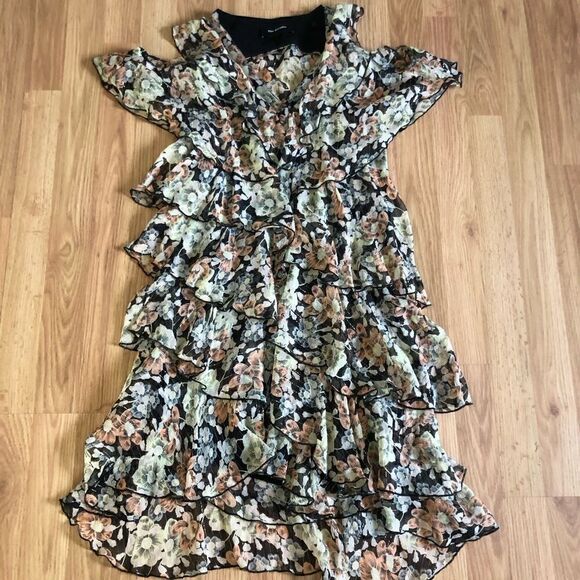 The Kooples “Wanted Ruffle Dress” Floral Ruffled Tiered Dress Women’s 1 XS/SM - Picture 7 of 13